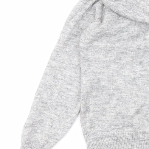 H&M Womens Grey Acrylic Blend T-Shirt Size M Roll Neck - Picture 11 of 12