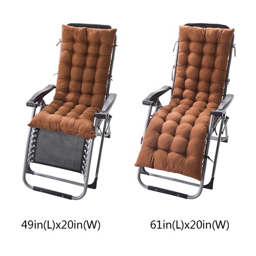 61" 49" Chaise Lounger Cushion Pad Lounge Rocking Recliner Chair Sofa Mat - Picture 21 of 58