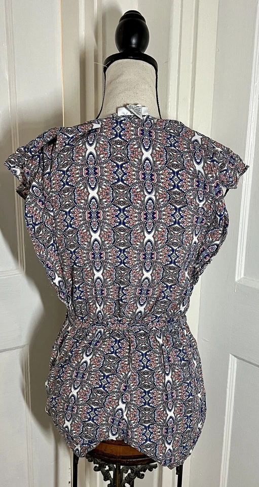 Mameluco Joe Benbassett Rosa Azul Blanco Patrón Talla Pequeña Y2k 2000’s 2010’s Chic Foto 2 de 3