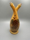 Hand Painted Double Neck Ceramic Oil & Vinegar Dispenser Made in France  8" H