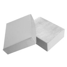 100 Glossy White Cotton Filled Gift Boxes Cotton Filled 2-1/8" x 1-5/8" x 3/4"