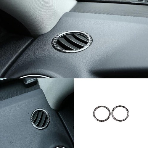 2007-2014 L&R Air Outlet Vent Trim Real Carbon Fiber For Benz C-Class Dashboard - Picture 2 of 6