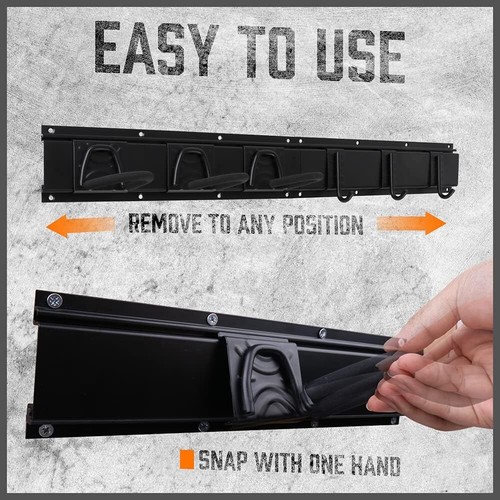 Bike Storage Rack, 6 Bike Racks and 6 Helmets Hooks, Wall Mounted Bike Storage   - Picture 7 of 8