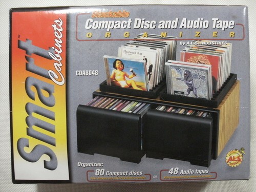 Vintage 1998 Never Used Cd Rack Smart Cabinets 80 Cd Organizer Storage Stack NEW - Picture 2 of 9