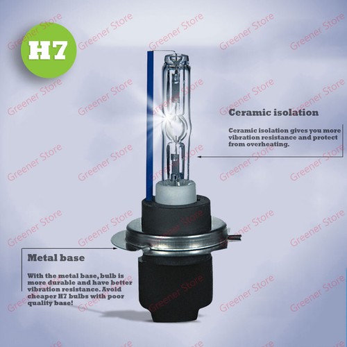 2X 35W 55W H7 Car HID Xenon Headlight Lamp Bulbs Ceramic METAL BASE 5K 6K 8K 10K - Picture 2 of 18
