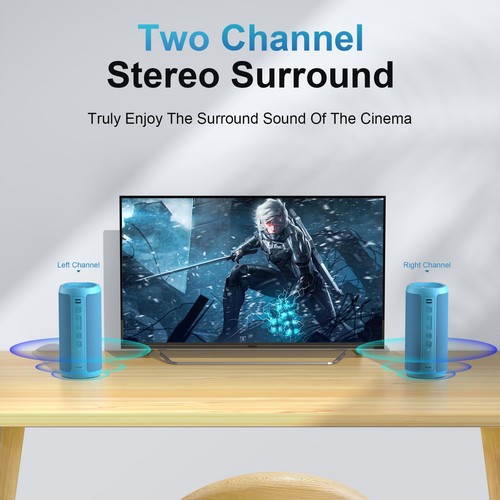 Wireless Portable Bluetooth Speaker, IPX7 Waterproof, Dustproof and Rustproof... - Foto 5 di 7