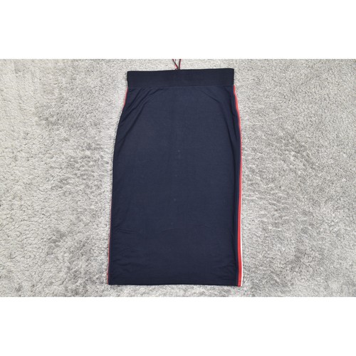 Tommy Hilfiger Midirock Damen blau gerade Gr. M Tunnelzug einfarbig - Bild 3 von 8