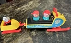 Vintage 1968 Little People Mini Snowmobile #705 2 Wood People and Lucky Dog