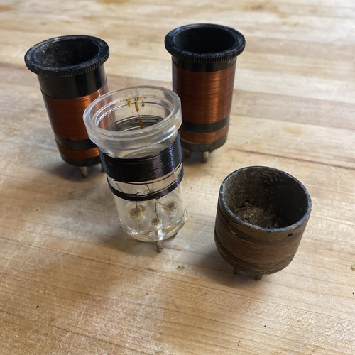 Vintage 4 and 5 PIN PLUG IN SHORTWAVE COILS Ham Radio Receiver
