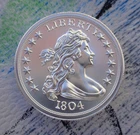 1 oz. 1804 BUST DOLLAR coin tribute 30mm fat BU round .999 fine silver