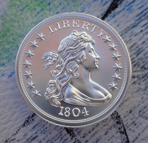 1 oz. 1804 BUST DOLLAR coin tribute 30mm fat BU round .999 fine silver
