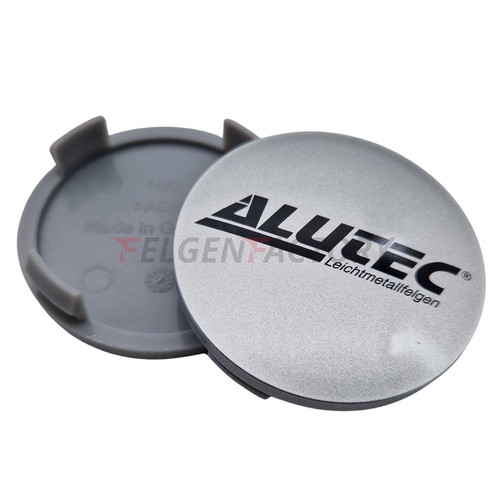 4X Alutec Nabendeckel 60mm Silber (N23) Logo Schwarz (ALH) - Original Felgend... - Bild 2 von 4