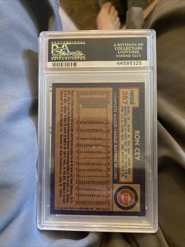 Ron Cey 1984 Topps Nestle Hand Cut Psa 10 Gem Mint  - Bild 3 von 3