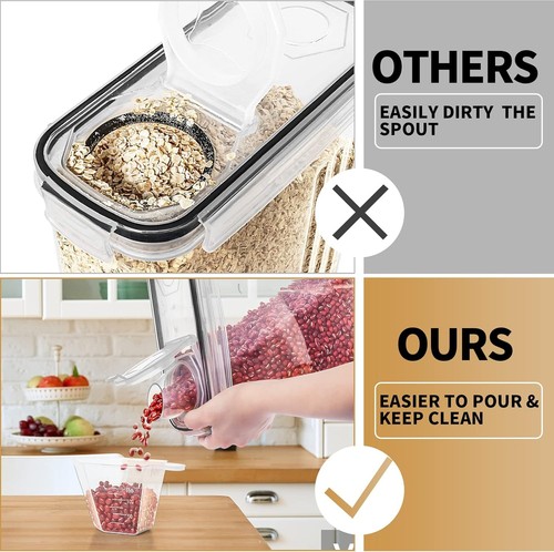 Airtight Cereal Container Set - 4L, Includes Labels & Measuring Cup for Easy Use - Picture 6 of 9