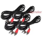 4X 10Ft 3.5Mm Aux Rca Phono Male Audio Stereo Jack Black Splitter Cable Adapter