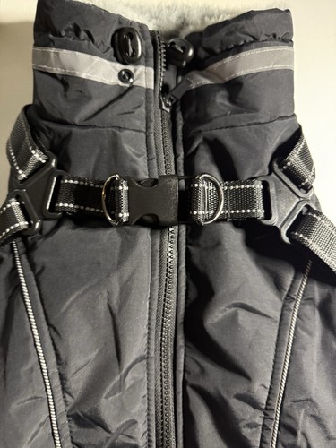 Dog Coat W/Harness Built in, Waterproof Windproof Reflective Warm Puffer-Med - Picture 2 of 16