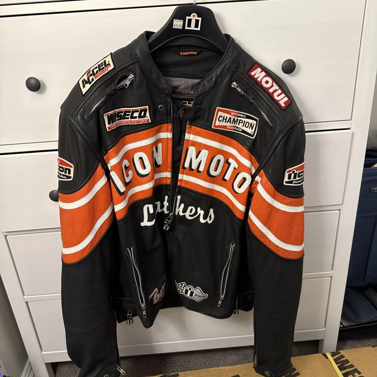 iCONレザージャケット 本革 新品パッド ライダース 特大 アメリカXL Icon Leather Outer Shell Coats, Jackets & Vests Motorcycle Jackets