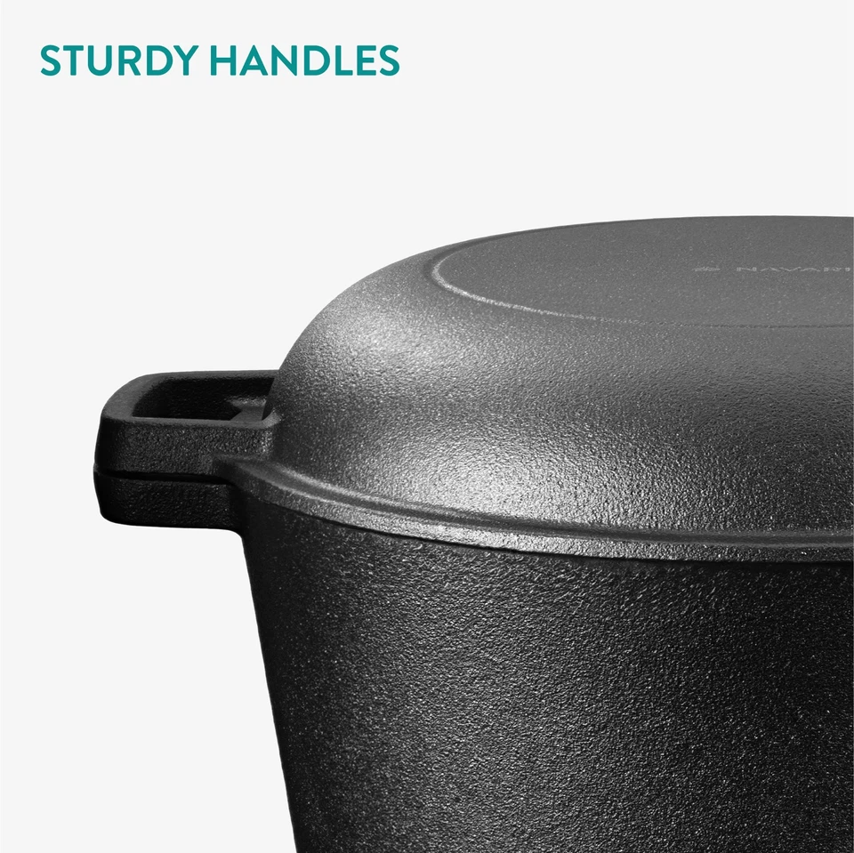 Pentola in Ghisa da Forno con Coperchio - Pentole e Padelle per Cuocere il Pane - Immagine 4 di 4