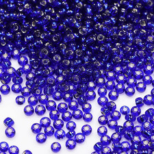 Royal Blue Sliver Lined Color Size 3mm Seed Beads About 3600pcs/100Grams in Bag,