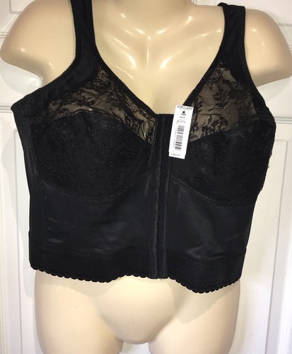 Sujetador Cortland Intimates 9603 Soporte Espalda Longline Talla 44B Negro Cierre Frontal - Imagen 1 de 8