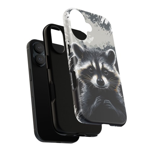 Phone Ink Case for iPhone / Galaxy / Pixel – Raccoon Gray Black Paint Art - Picture 32 of 257