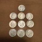 Lot of 10 - U.S. 90% Silver Dimes Various Years.