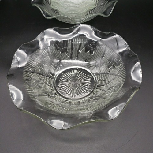 Jeannette Iris Clear Depression Glass Bowl Set of 6 – 2 Serving + 4 Berry VTG - Picture 3 of 11