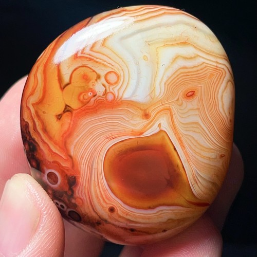 TOP 63G Natural Polished Silk Banded Lace Agate Crystal Stone Madagascar L6987 - Picture 10 of 10