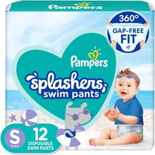  NEW Pampers Splashers Disposable Swim Pants 12 pack SMALL 13-24lb