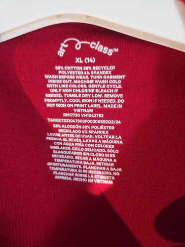 Girls Art Class XL Size 14 Red Velvet/3G1ZZ4 T-Shirt - Picture 5 of 5