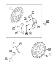 Genuine Mopar Drum Shoe And Lining Kit 68283192AA