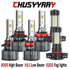 12000K LED Headlight Fog Light Bulbs Kit FOR Chevy Silverado 1500 2500 2007-2015