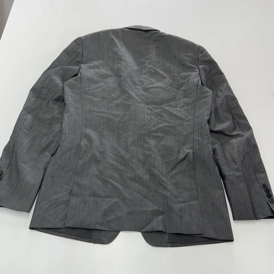 Blazer Z Zegna Para Hombre Talla 50L Gris Rayas Chaqueta Ciudad Lana Mohair Gota 74 Foto 2 de 4