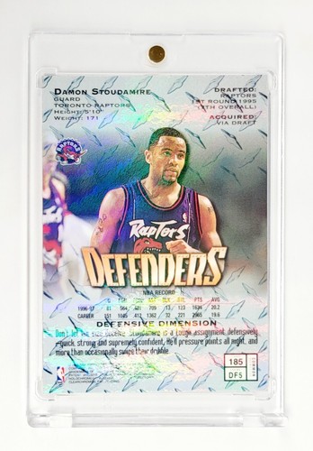 MINT REFRACTOR 1997-98 Topps Finest Damon Stoudamire VS TIM HARDAWAY #185 RAPTOR - Picture 1 of 2