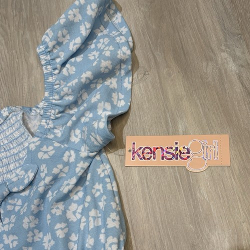 NWT Girls Blue Floral Romper By Kenzie Girl Size 10 - Picture 2 of 4