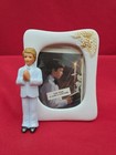 Praying Boy PICTURE FRAME 5" 1st Communion Gift Catholic 1985 Bisque Porcelain 