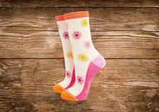 Ladies Bamboo ‘Sock Talk’ Sunshine Ankle Socks Size 3-7 UK
