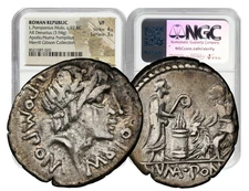 L. Pomponius Molo, c.97 B.C. Roman Republic AR Denarius