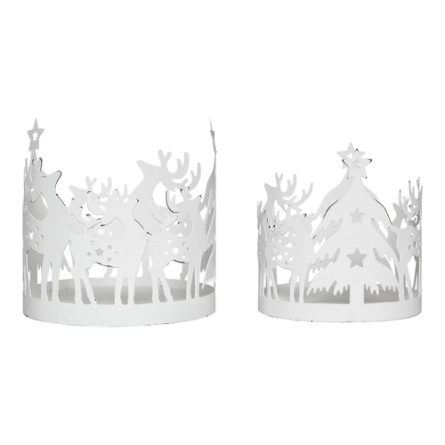 Votive Candle Holder Reindeer Antique White Set of 2 VHC Brands - Bild 10 von 12
