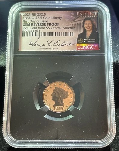 2023 Fiji GOLD Liberty $2.5 Reverse Proof NGC Gem FDI Shipwreck RARE🔥150 Minted