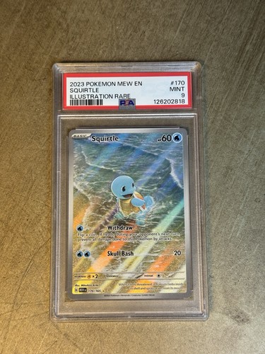 POKÉMON MEW EN SQUIRTLE WARTORTLE BLASTOISE 2023 ex gemma 💎 PSA 9 set - Foto 3 di 20