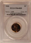 1941 LINCOLN WHEAT   Proof  CENT - PCGS PR64RD - FREE SHIPPING!