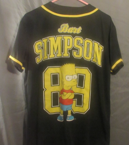 Bart Simpson #89 Black Baseball Jersey Shirt Eat My Shorts Aye Carumba - Picture 3 of 3
