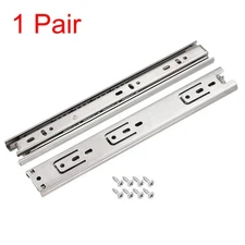 Drawer Slides , Ball Bearing Slide Track Rail 3 Sections 100lb Capacity