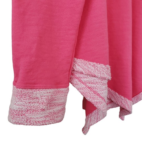 Fresh Produce Long Sleeve French Terry Asymmetric Hem Oversized Tunic Top, Pink - Picture 5 of 9