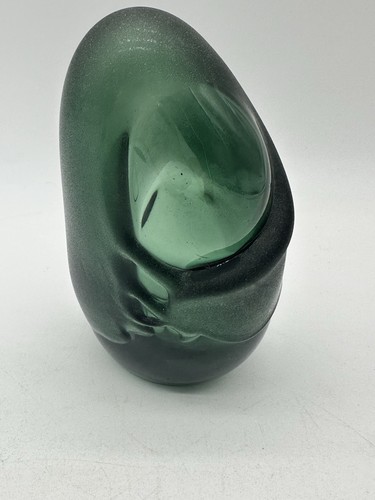 Vintage Abstract Studio Crafted Art Glass Slab Glass Paperweight Sculpture 6in
