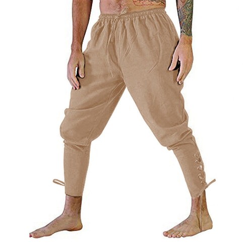 Mens Medieval Renaissance Pirate Pants Viking Gothic Costumes Trousers Clothes - Picture 4 of 15