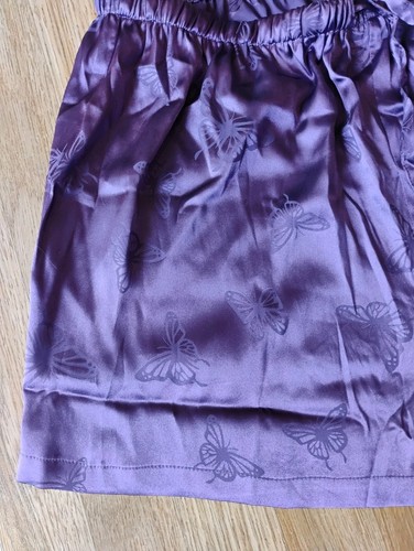 New EB Earth Bound Sleep Short XXL Satin Stretch Pajama Bottom Butterfly - Picture 3 of 11