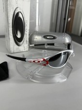 Super Rare Oakley Eye Jacket Redux Flame. White Red Frame, Silver Iridium Lenses