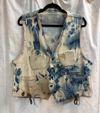 1970s Men's Vintage Levi's Denim Vest Workwear Old Adaptations Fishing Hunting